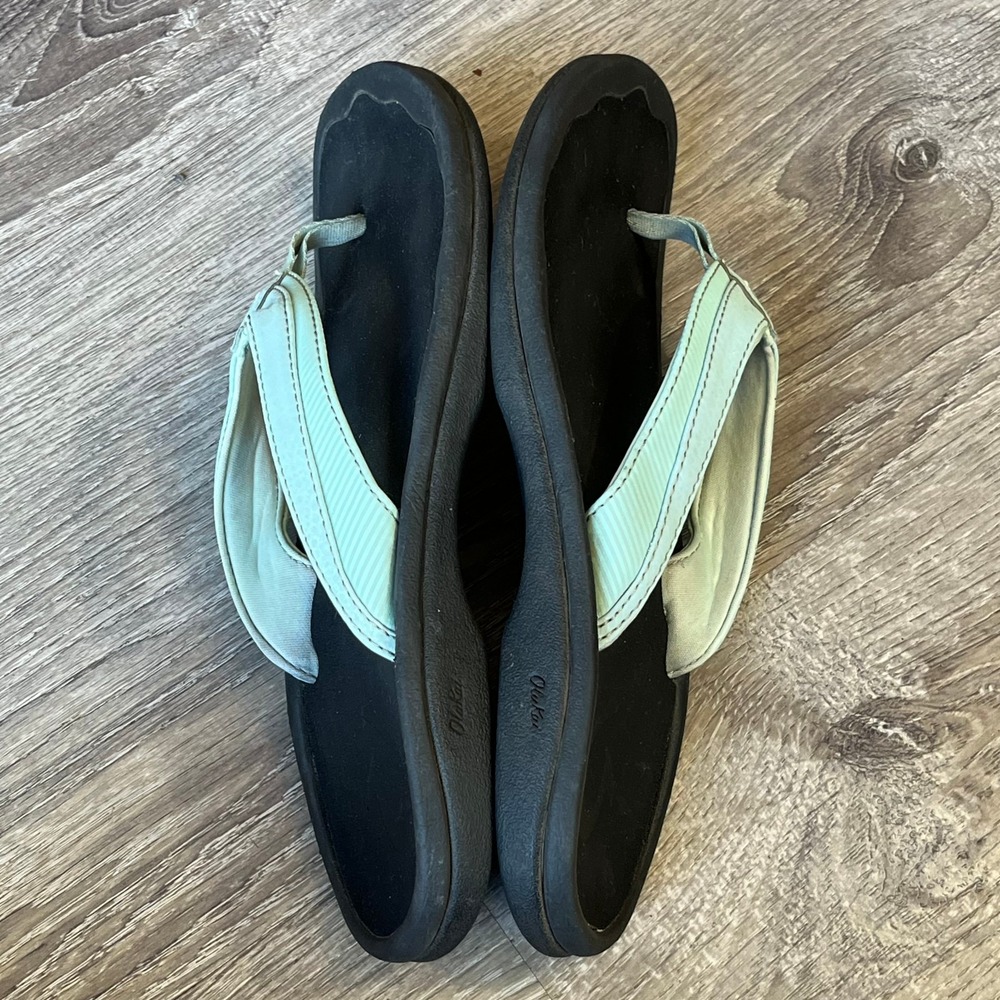 OluKai 'Ohana Womens Beach Thong Sandals Sea Green Womens 7 EU 37 - Picture 2 of 6